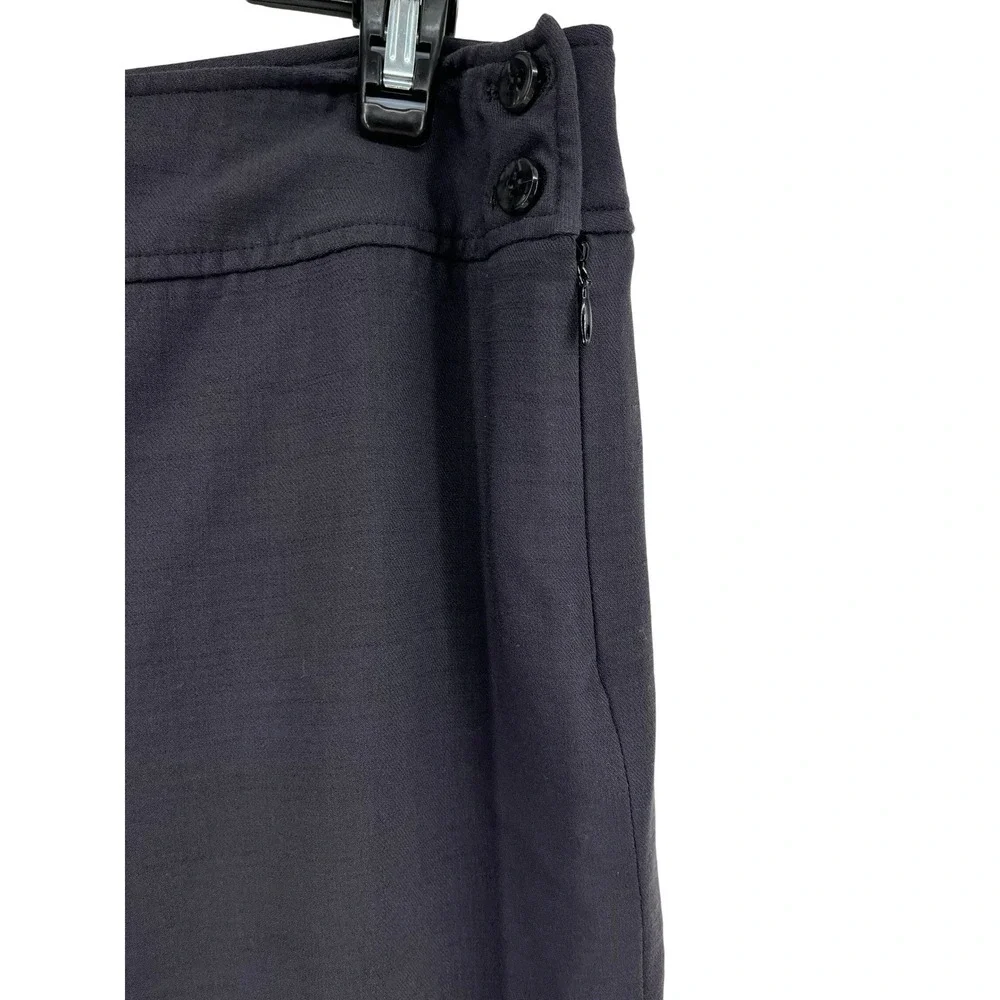 Talbots Petites Black Wide‎ Leg Dress Pants 10P Italian Fabric Lined Side Zip